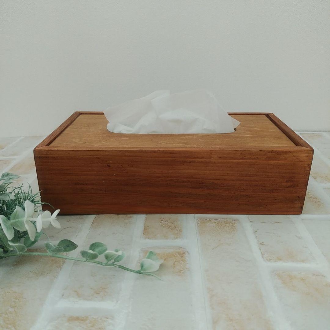 木製ボックスティッシュケース  ハンドメイド  008