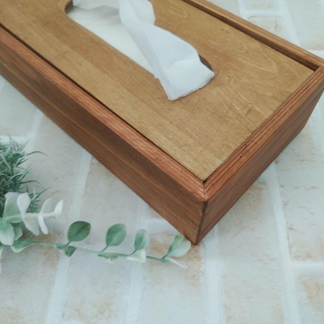 木製ボックスティッシュケース  ハンドメイド  008