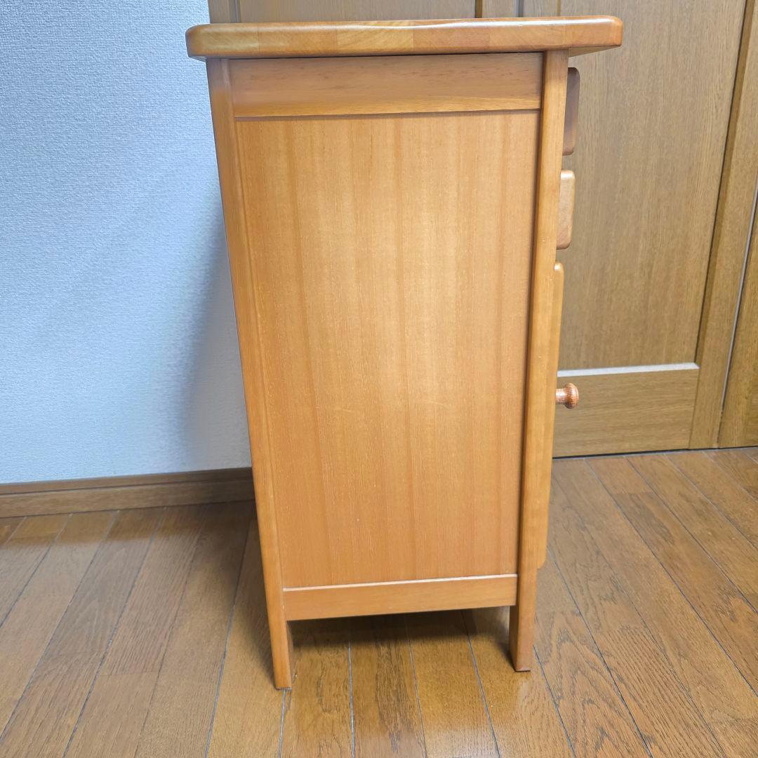 258】美品　カリモク　電話台　サイドテーブル　カントリー調　キャビネット