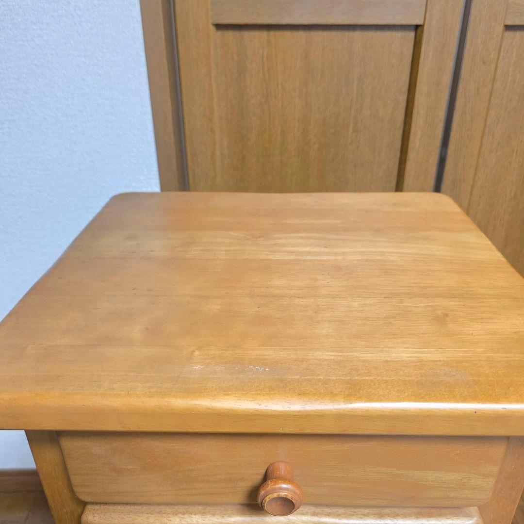 258】美品　カリモク　電話台　サイドテーブル　カントリー調　キャビネット