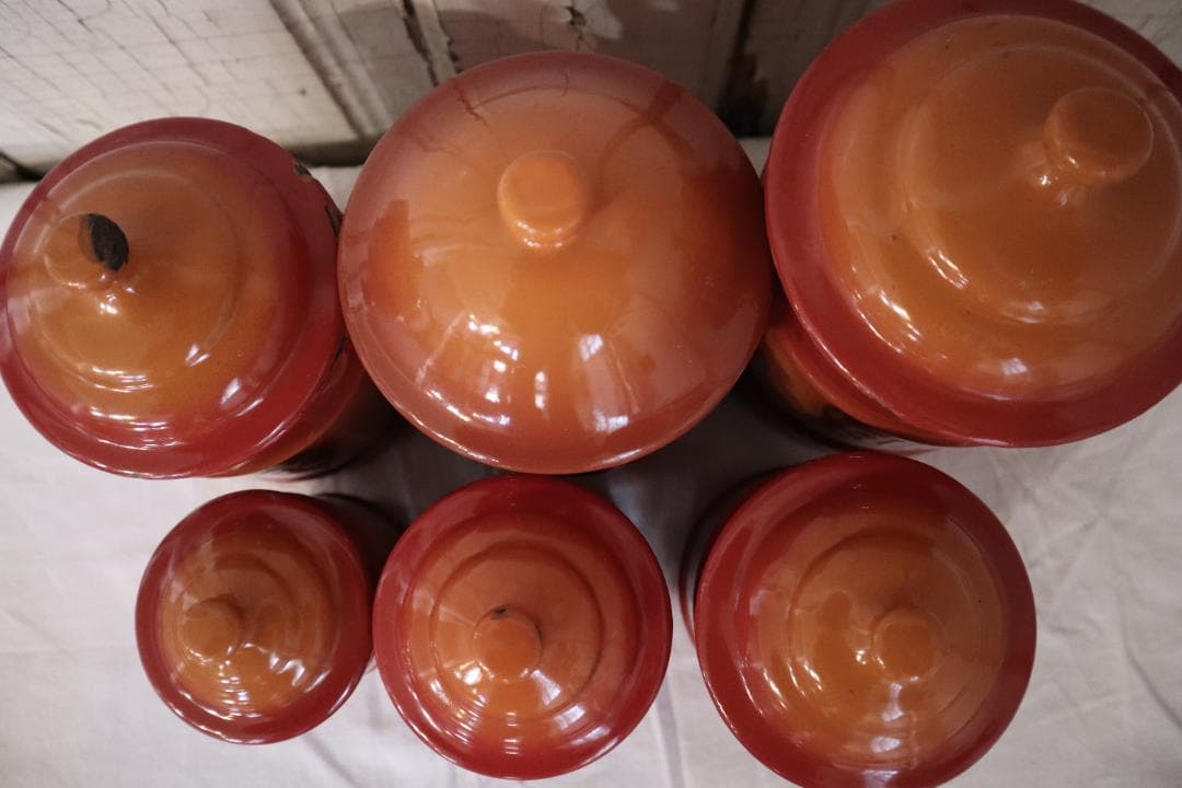 アンティークホーローキャニスター６客+SEL缶セット