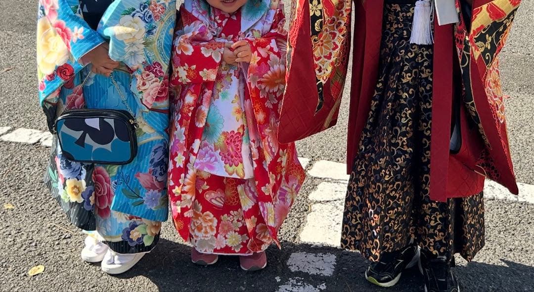 七五三 3歳用 着物フルセット 赤 ピンク 花柄