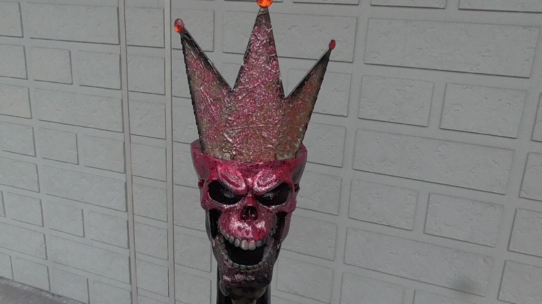 スカル ドクロ 頭蓋骨 アート オブジェ 展示品 灰皿 王冠 75センチ