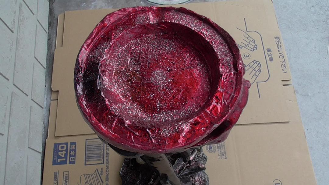 スカル ドクロ 頭蓋骨 アート オブジェ 展示品 灰皿 王冠 75センチ