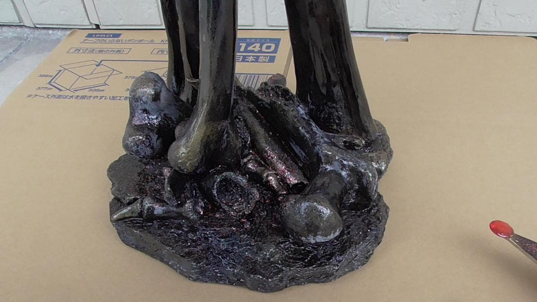 スカル ドクロ 頭蓋骨 アート オブジェ 展示品 灰皿 王冠 75センチ