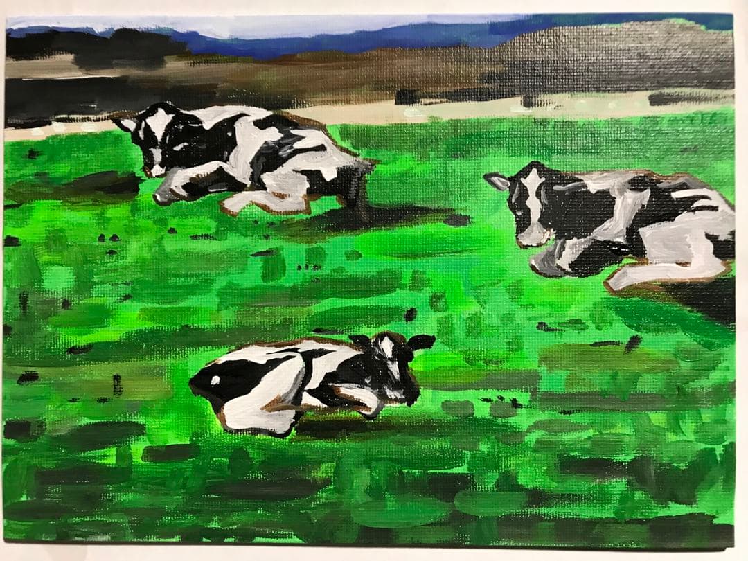 アクリル画 無題 120 『日向ぼっこ』