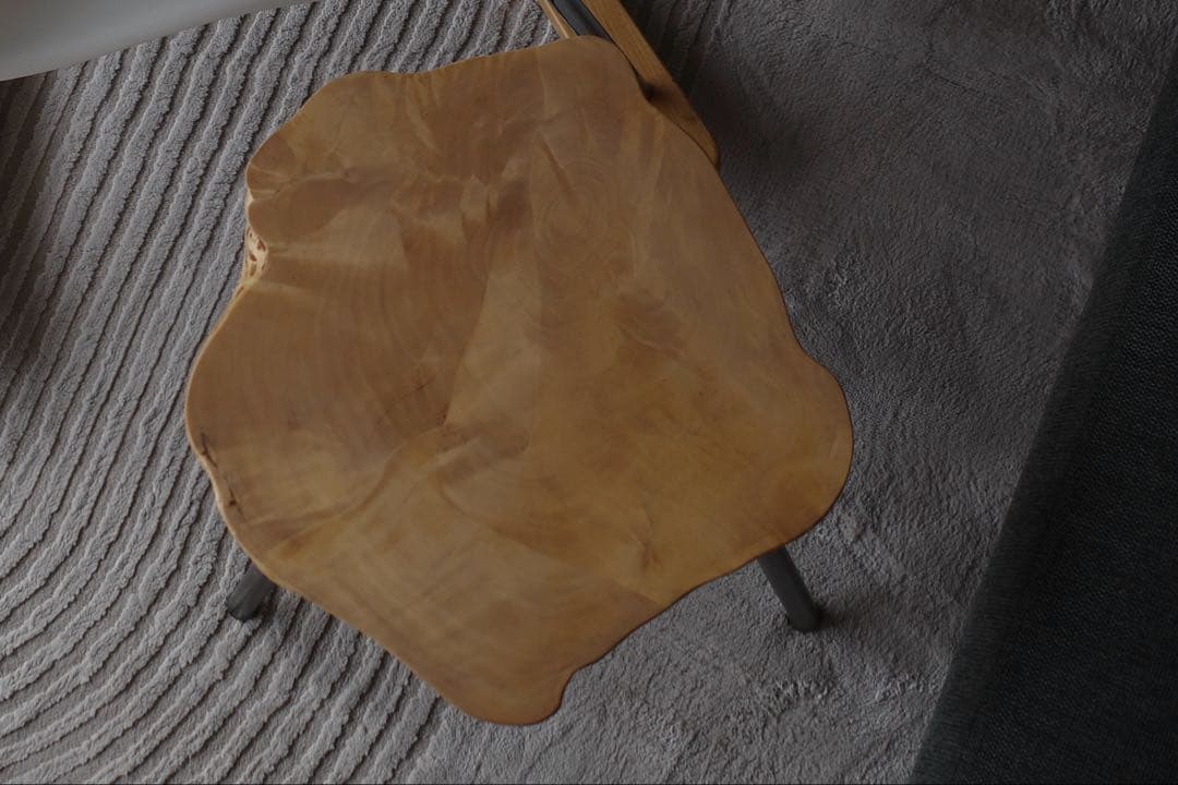 64 アイアン スツール 木製 腰掛け サイドテーブル 和モダン 花台 飾り台