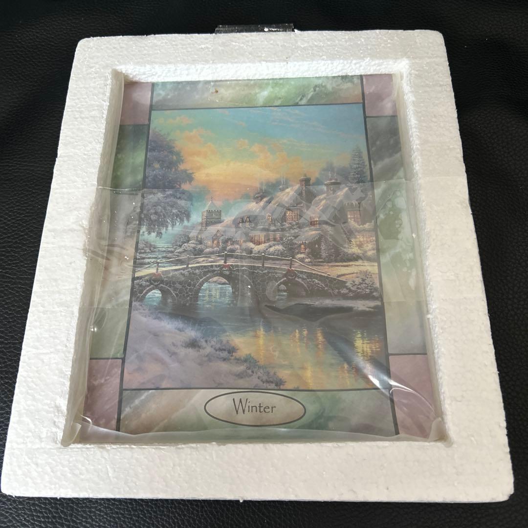 ★トーマス・キンケード/4シーズン 壁掛け時計　春夏秋冬の４枚のパネル付き★