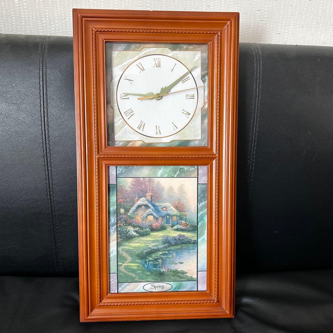 ★トーマス・キンケード/4シーズン 壁掛け時計　春夏秋冬の４枚のパネル付き★