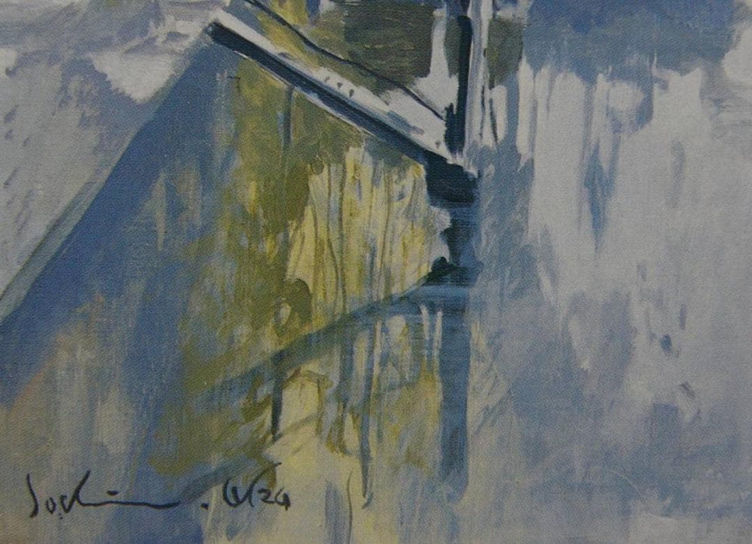 岡 義実、「春のロッテルダム」、希少画集・額装画、新品額縁にて額装致します