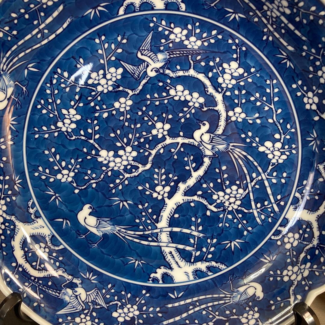 源右衛門】古伊万里の伝統 日本の名窯 舘林源右衛門作 祥瑞手梅鳥文 大