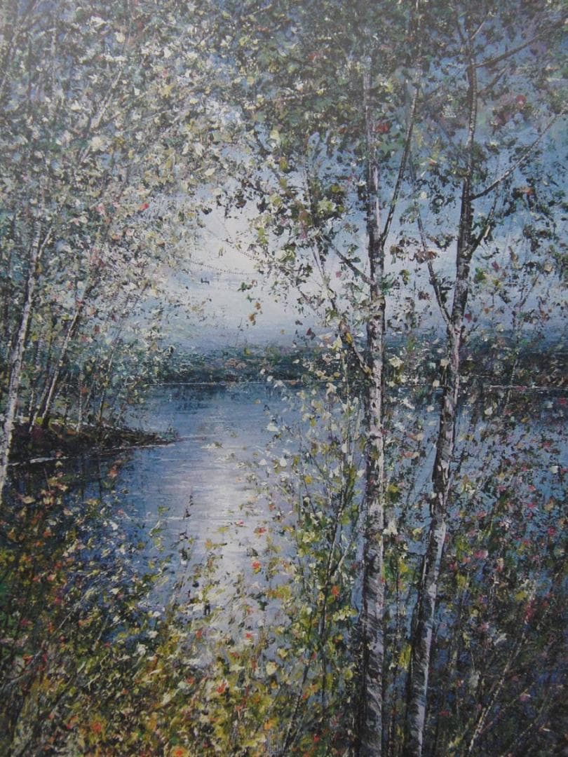 スイベル・ギュレー、【深紅の希望と月】、希少な額装用画集より、状態良好