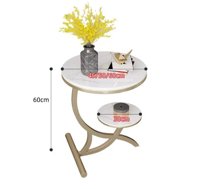 マーブル柄オシャレラウンドテーブル　センターテーブル カフェテーブル