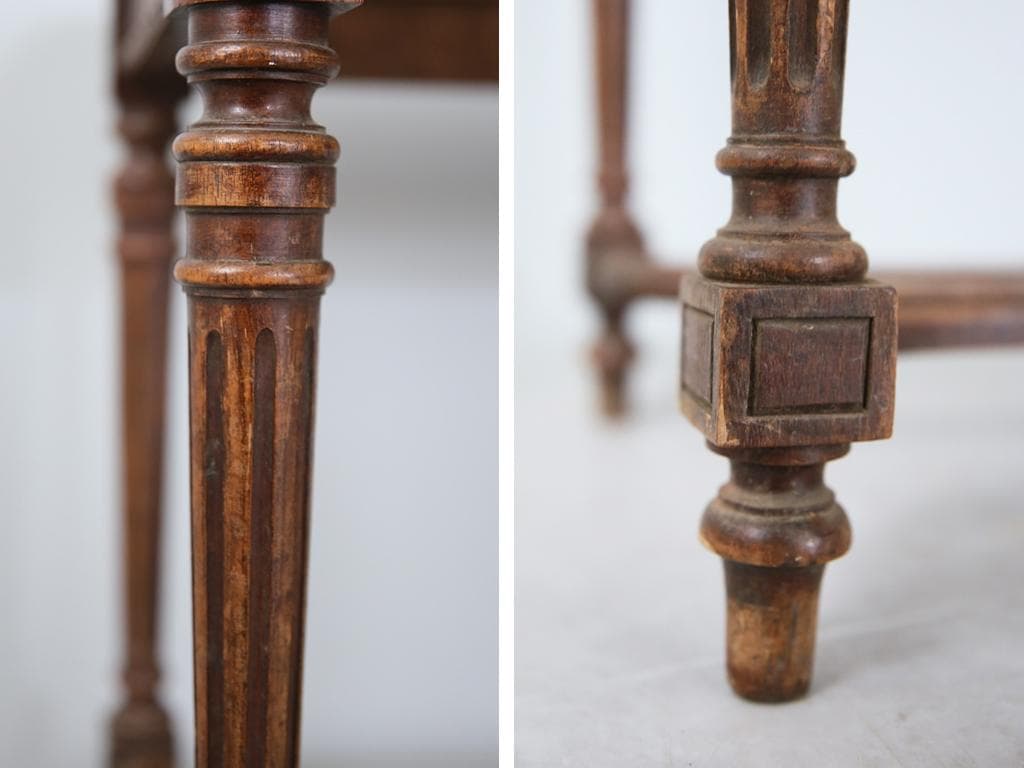 フランスアンティーク木製ベンチスツール/長椅子イス/腰掛け/籐ラタン90-144