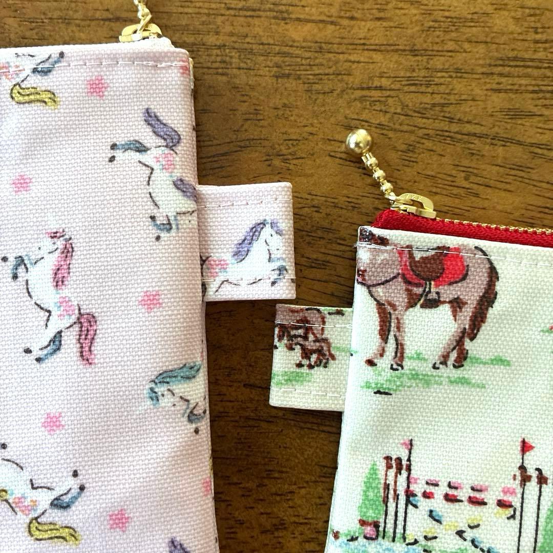 781) ハンドメイド ラミネートポーチセット ⭐︎ お馬さん