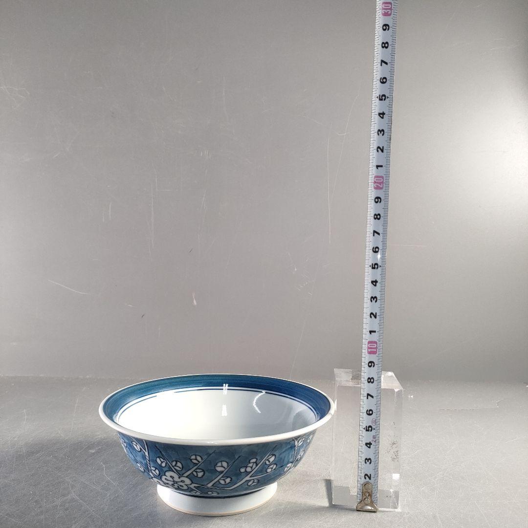 A1316-11/有田焼/源右衛門窯/染付梅鳥紋蓋向付5客/蓋茶碗/懐石道具/