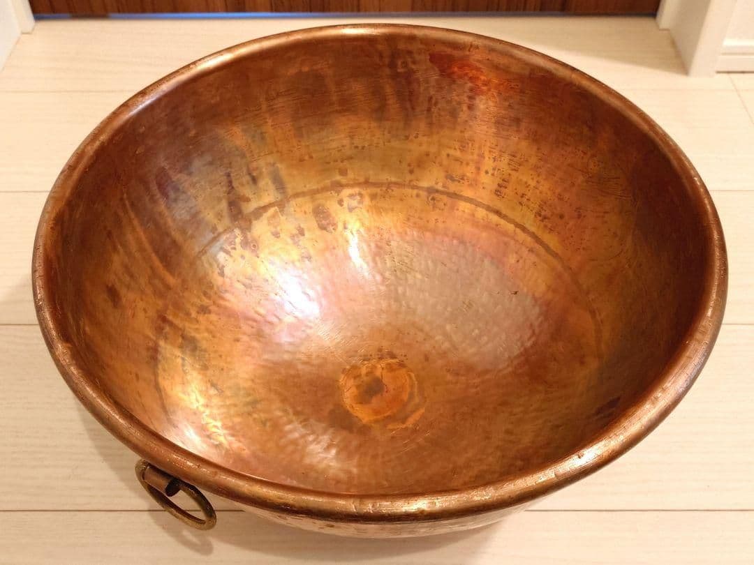 純銅製 特大 大型 さわり鍋 銅鍋 鎚目 37.5cm 送料込み
