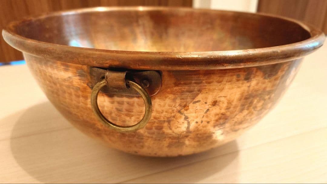 純銅製 特大 大型 さわり鍋 銅鍋 鎚目 37.5cm 送料込み