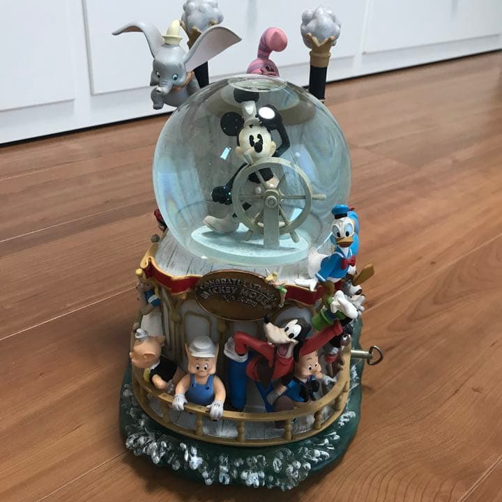 Disney ディズニー ミッキー 75周年記念 スノードーム オルゴール 船