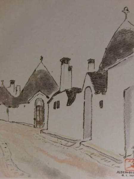 守屋多々志、静かな家並、希少な額装用画集より、美品、新品額装付