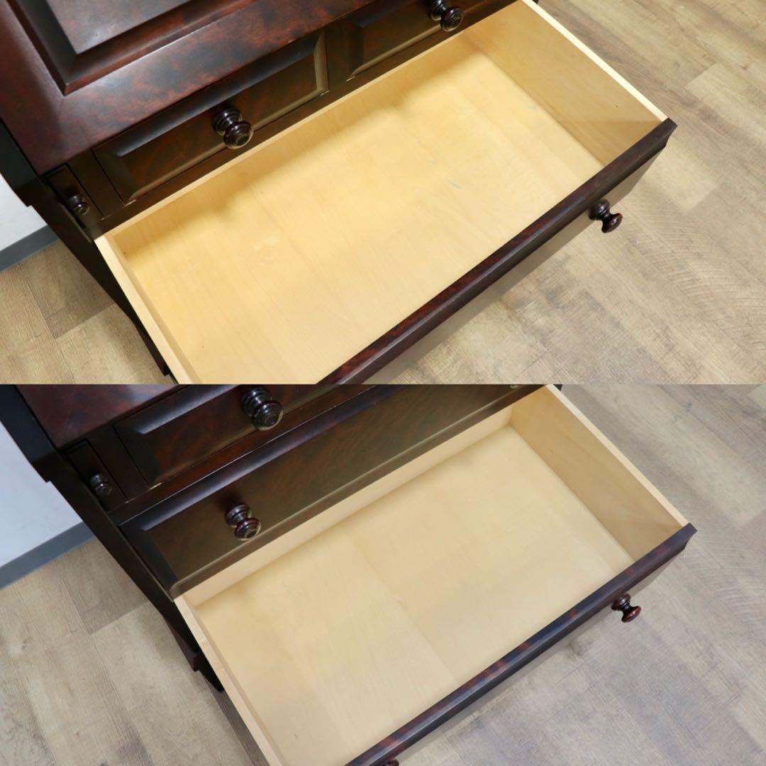 GMHK849○北海道民芸家具 ライティングビューロー 本棚 書棚 飾り棚 デス