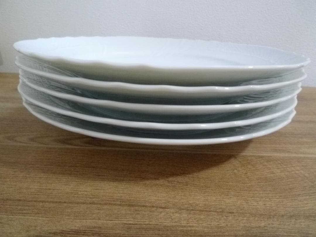 リチャードジノリ ベッキオホワイト 25㎝ プレート、5枚