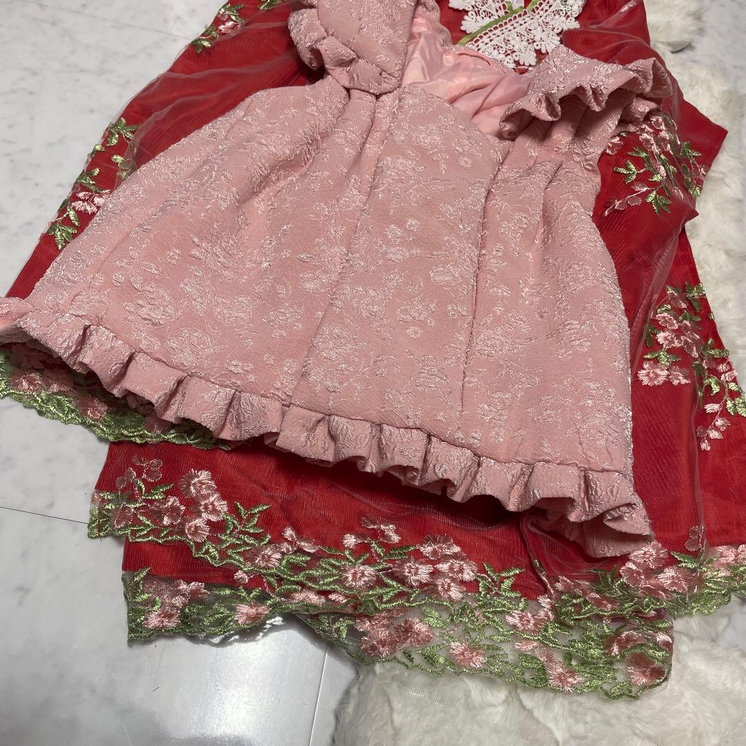 キャサリンコテージ 赤×ピンク 七五三 100サイズ