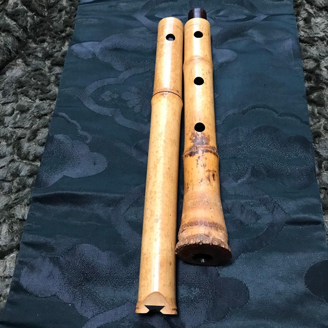 尺八 琴古流 在銘 中継ぎ緩み無し 二尺管 籐巻 【音出し確認済み】