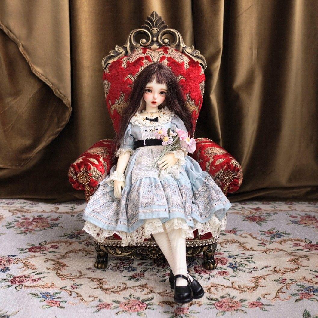 アンティーク品】カリモク 金華山チェア9-39 1/4 ドール用 肘掛付