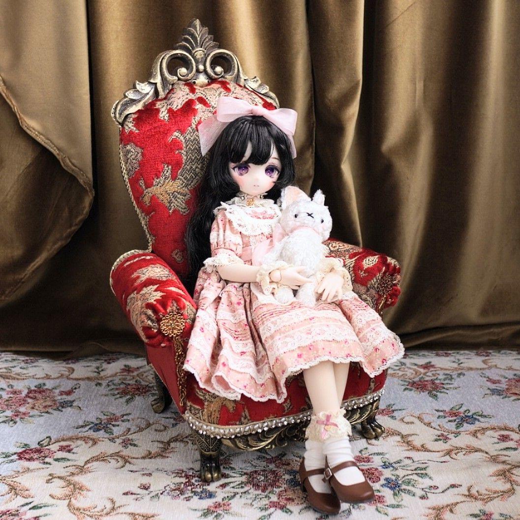 1/4 ドール用 肘掛付アンティーク調チェア 金華山 椅子 家具 - メルカリ