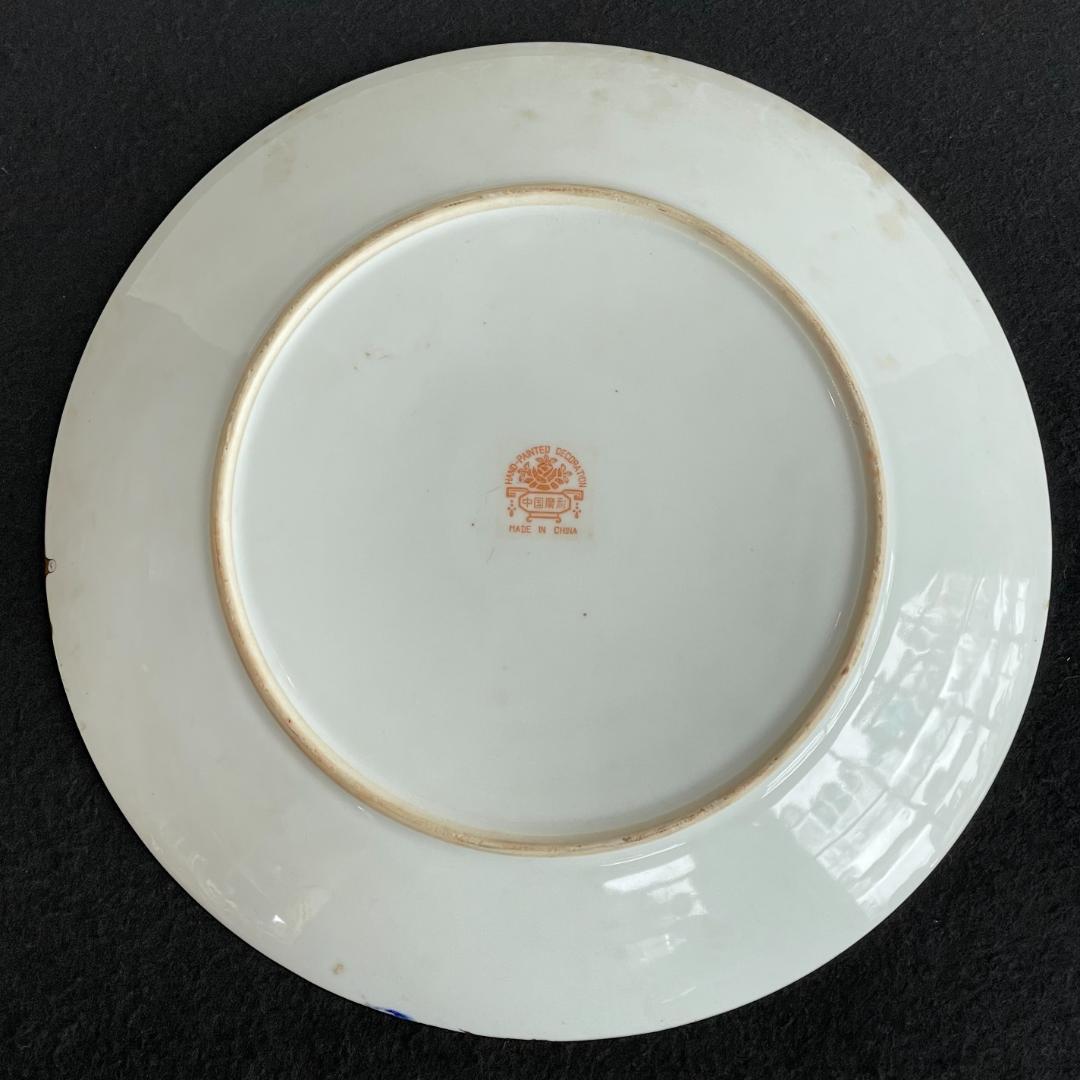 中国 廣彩 4人 天女 飾皿 色絵 絵皿 大皿 骨董 美術 芸術 置物 中華