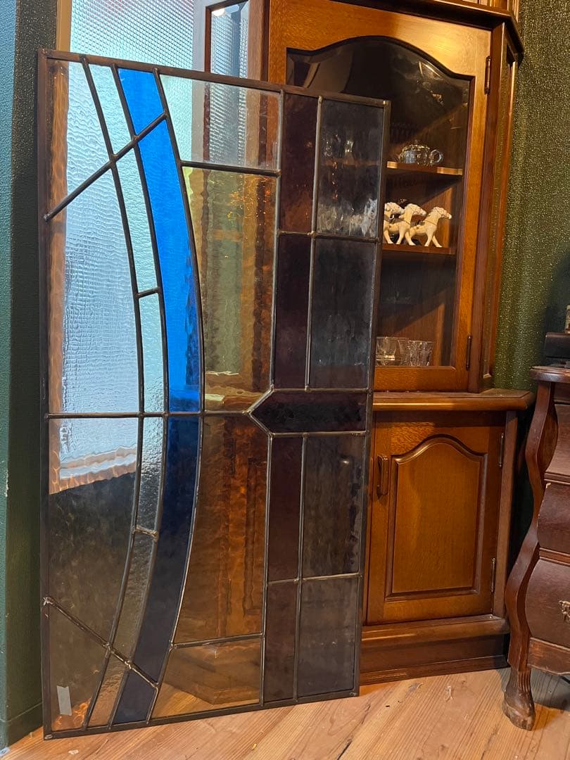 引き取り限定 ステンドグラス パネル 建具 窓 インテリア アンティーク