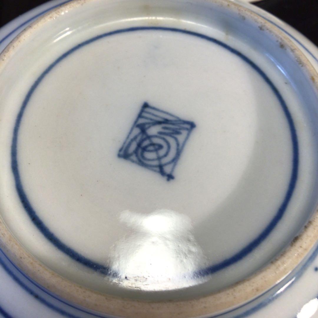 A745 古伊万里　極上　大聖寺伊万里　金蘭手　見込牡丹窓絵鳳凰紋様　5枚