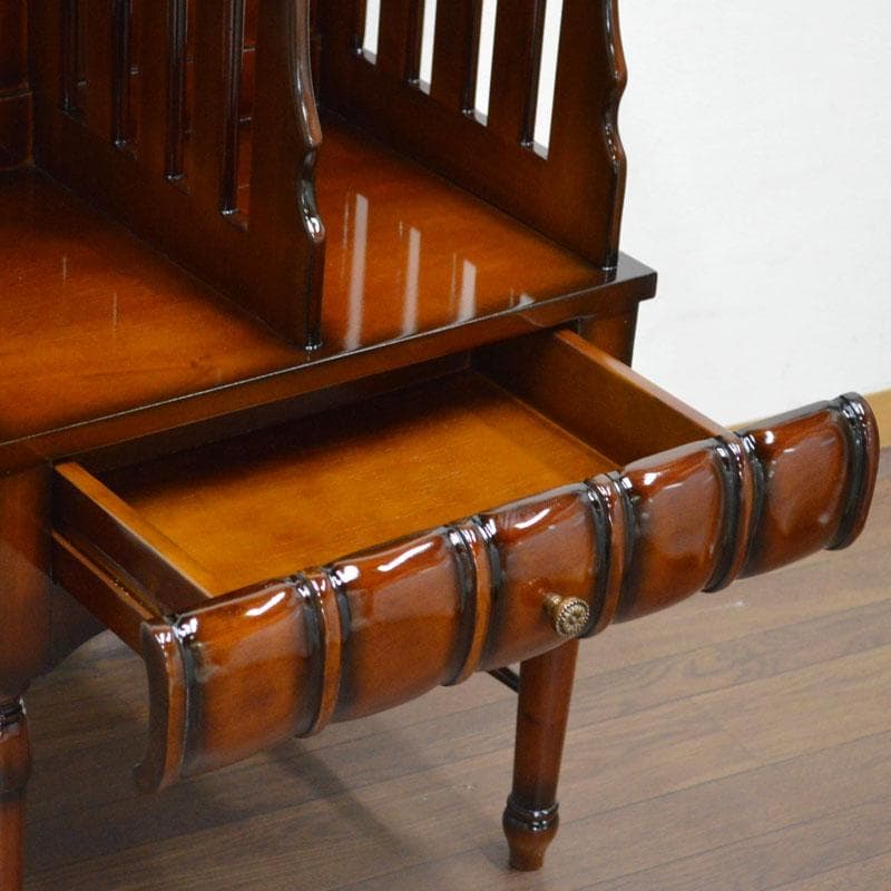 マホガニー ベッドサイドテーブル ミニ本棚 完成品 ナイトテーブル アンティーク