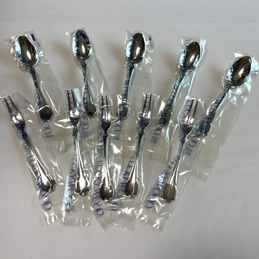 LUCKY WOOD カトラリー５客用 25本　ステンレス シルバーレーク