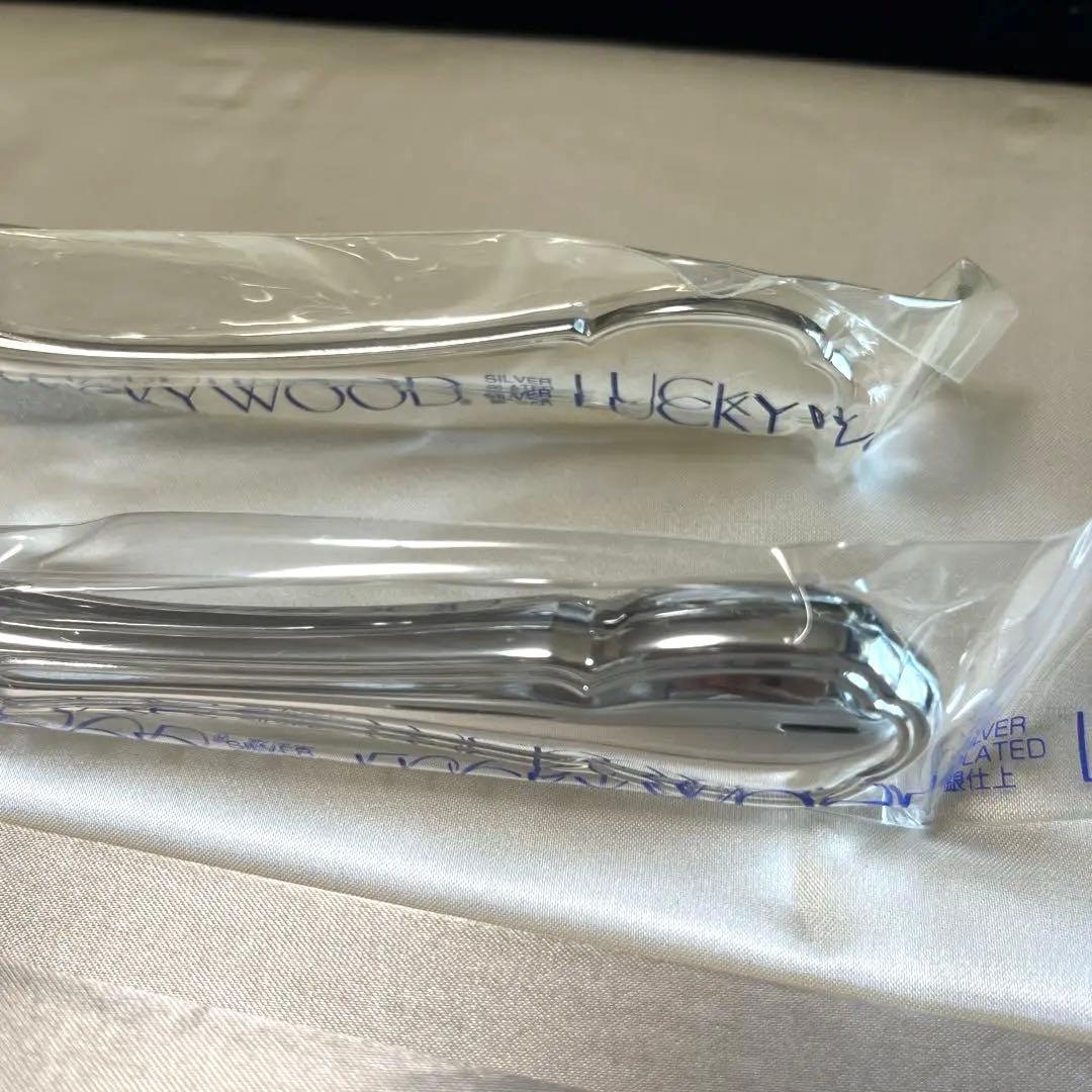 LUCKY WOOD カトラリー５客用 25本　ステンレス シルバーレーク