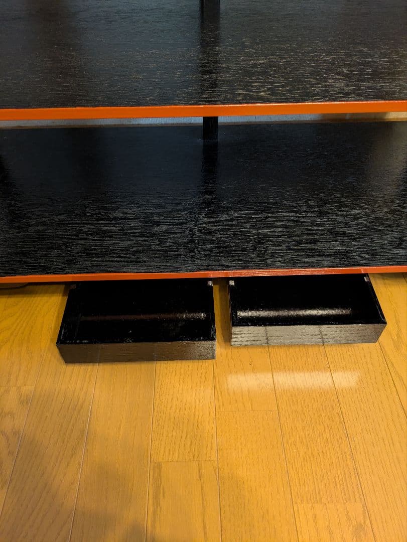 【引き出し付】懐石道具 木製組立式 五段配膳棚 水屋棚 紙箱入り