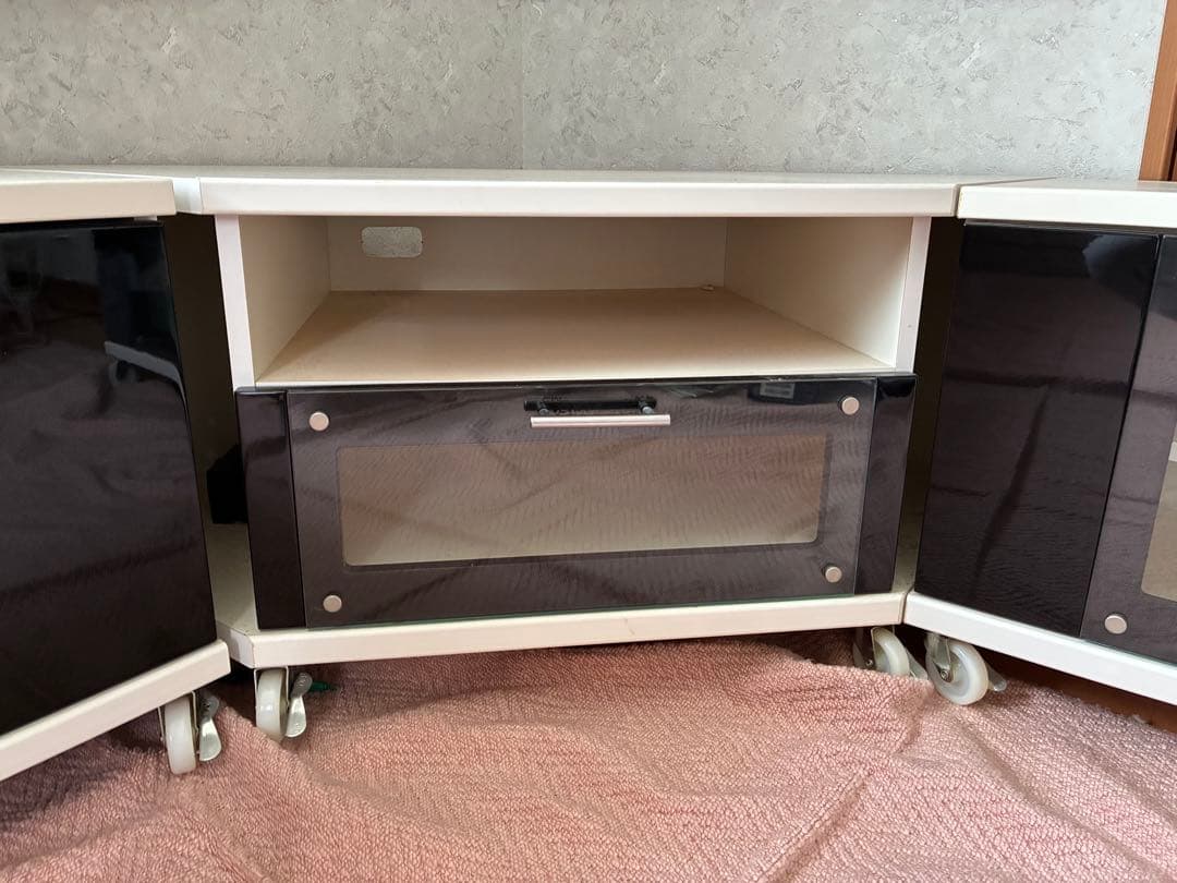 コーナー テレビ台 ブラック ホワイト