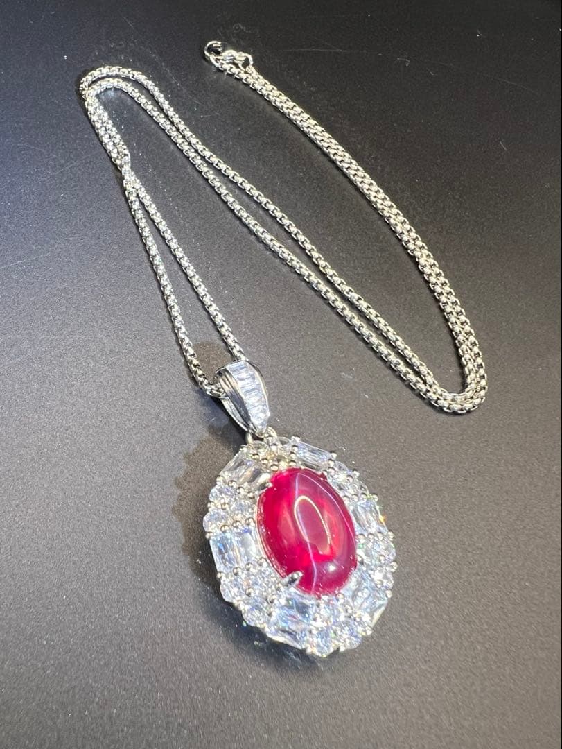 ミャンマー産大粒 七色のルビー3点セット海外鑑定書付ペンダント+リング+ピアス