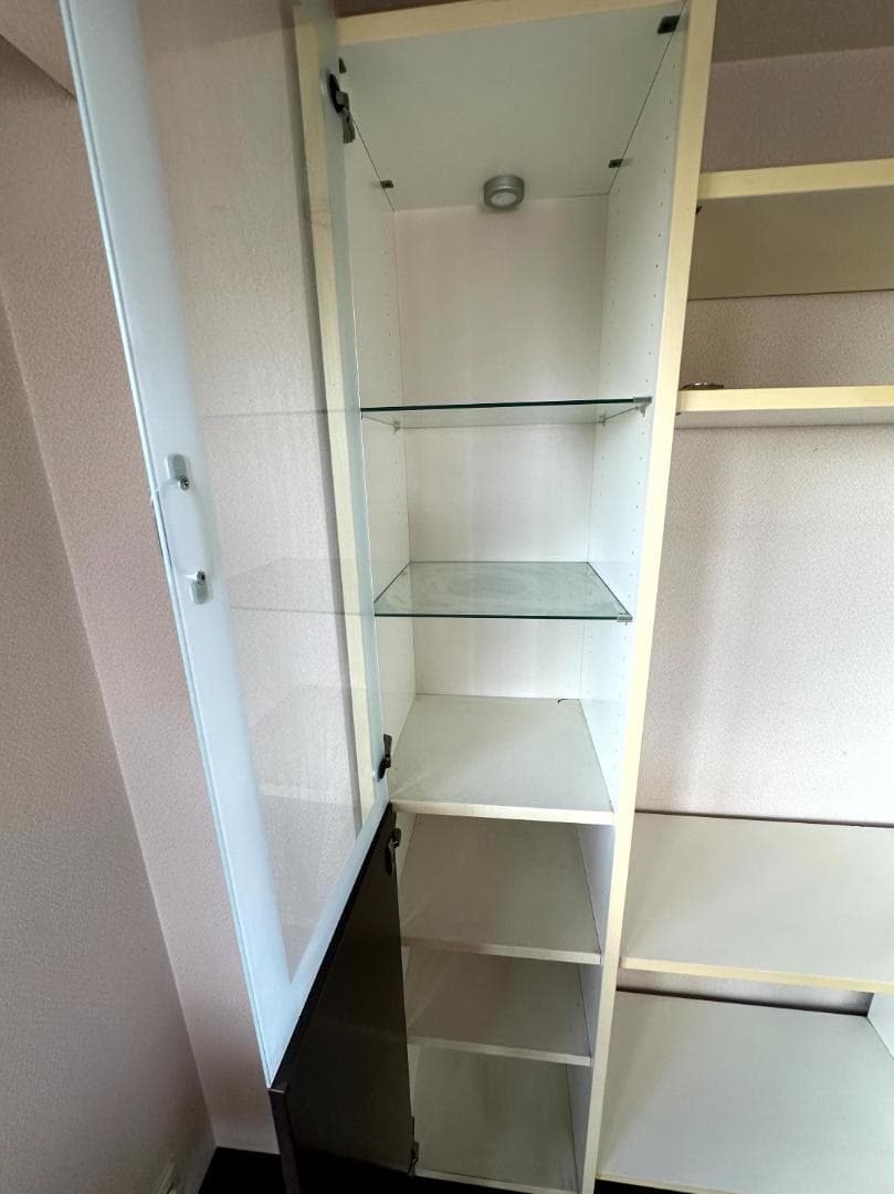 大型 壁面収納棚 ガラス扉キャビネット 208x166x40