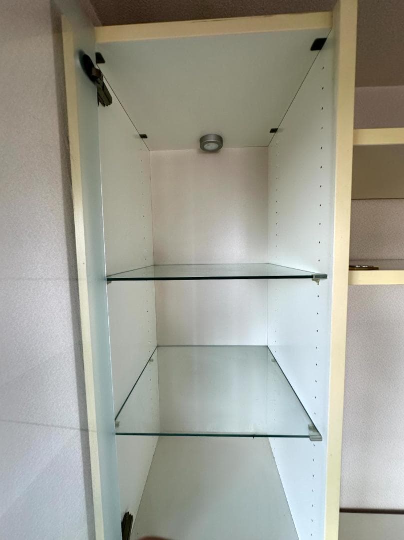 大型 壁面収納棚 ガラス扉キャビネット 208x166x40