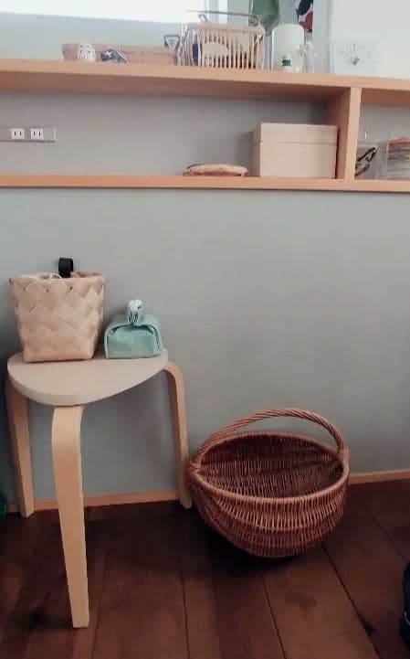 籐製丸型かご　収納かご　大