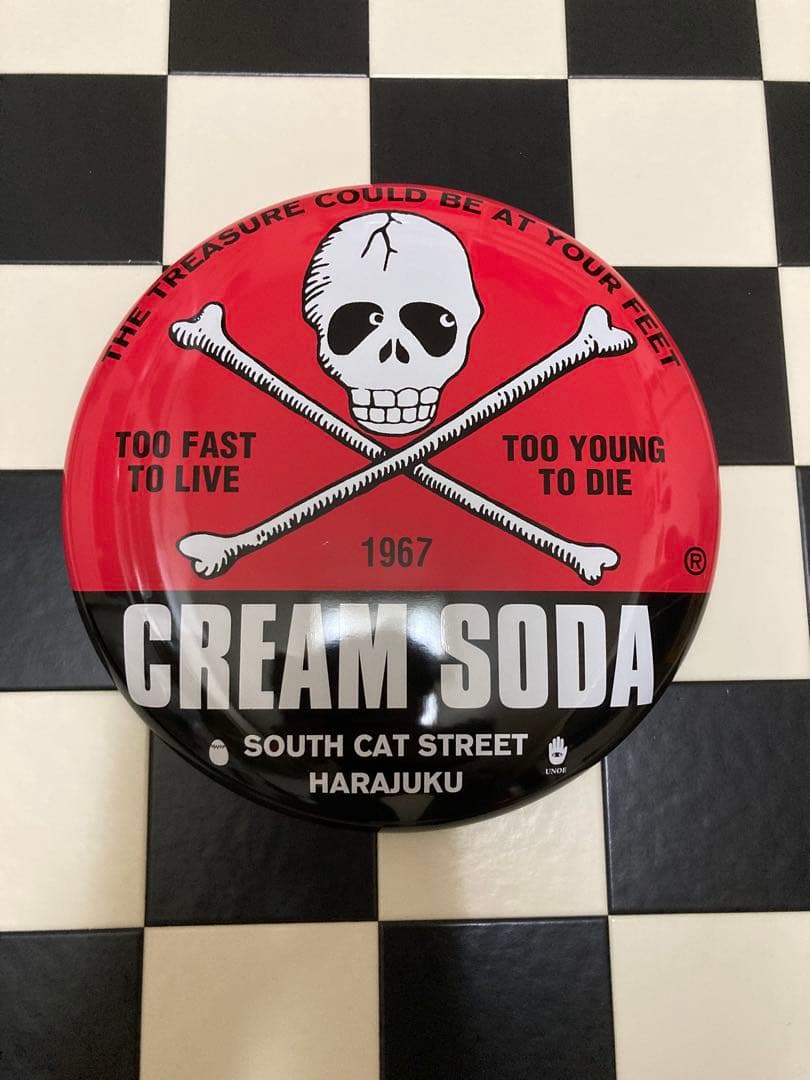 クリームソーダ　ピンクドラゴン　ブリキ缶プレート　看板　3点セット　バラ売り不可