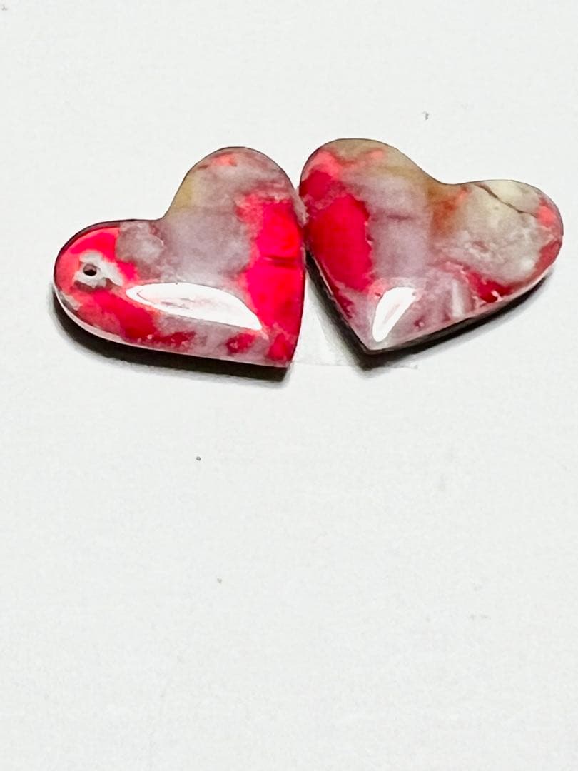 プルームアゲート　ダブレット　レッド　14kgfピアス