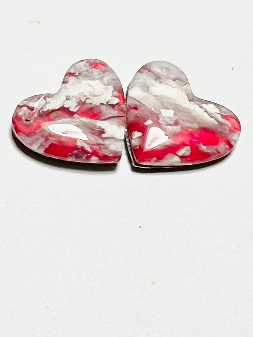 プルームアゲート　ダブレット　レッド　14kgfピアス