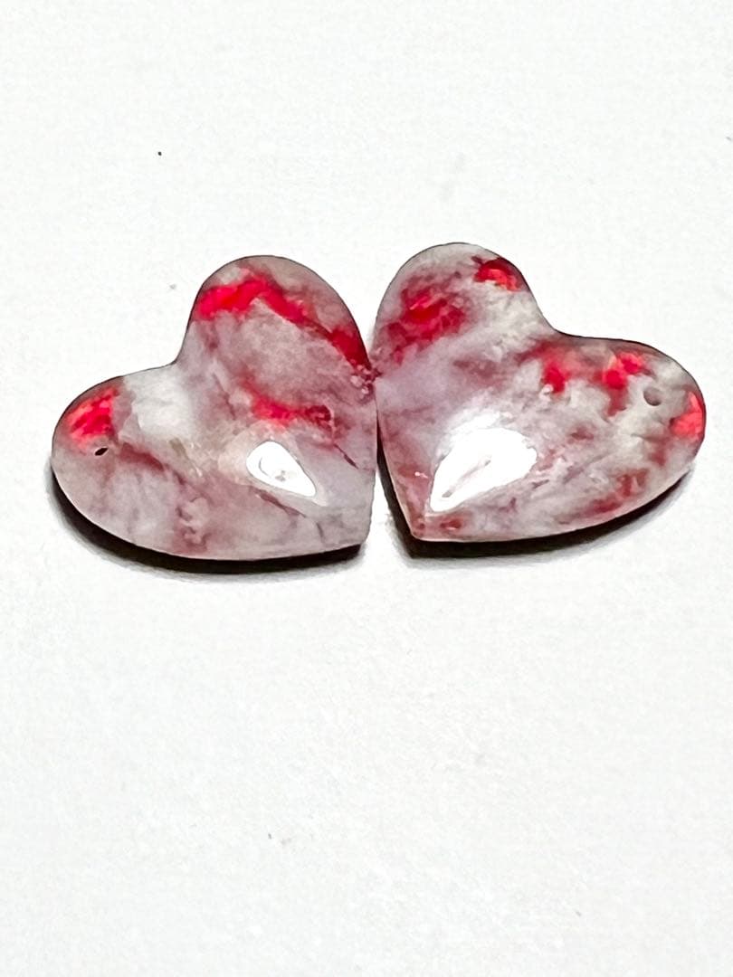 プルームアゲート　ダブレット　レッド　14kgfピアス