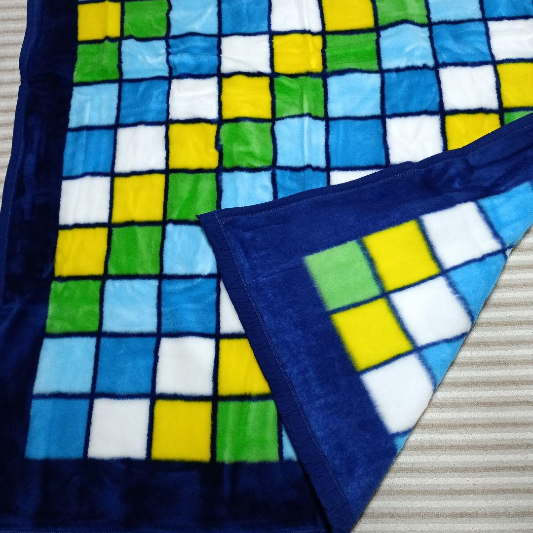 レトロポップ　カネボウ　アクリル　毛布　シングル　幾何学模様