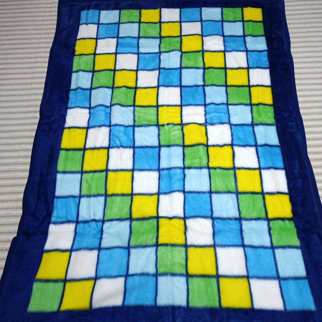 レトロポップ　カネボウ　アクリル　毛布　シングル　幾何学模様