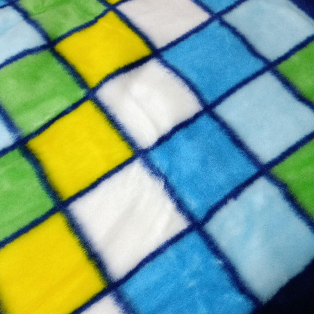 レトロポップ　カネボウ　アクリル　毛布　シングル　幾何学模様