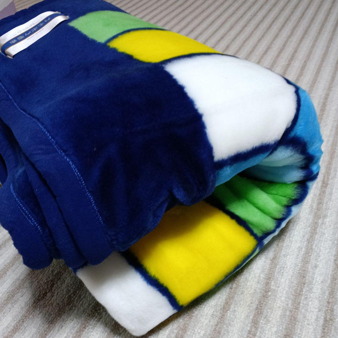 レトロポップ　カネボウ　アクリル　毛布　シングル　幾何学模様